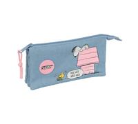 Portatodo Escolar SNOOPY Blue Pink, Triple Acordeón