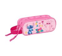 Stitch Chill - Portatodo Doble Niño, Estuche Infantil, Estuche Niño, Ideal para Niños en Edad Escolar, Cómodo y Versátil, Calidad y Resistencia, 21x6x8 cm