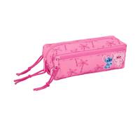 Stitch Chill - Portatodo Triple Pequeño, Estuche Infantil, Estuche Niño, Ideal para Niños en Edad Escolar, Cómodo y Versátil, Calidad y Resistencia, 22x6x8.5 cm
