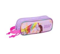 Safta Unicorn Academy - Portatodo Doble Niño, Estuche Infantil, Estuche Niño, Ideal para Niños en Edad Escolar, Cómodo y Versátil, Calidad y Resistencia, 21x6x8 cm