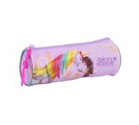 Safta Unicorn Academy - Estuche Redondo Escolar, Estuche Infantil, Estuche Niño, Ideal para Niños de 5 a 14 Años, Cómodo y Versátil, Calidad y Resistencia, 20x7 cm
