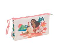 VAIANA - Portatodo Triple, Estuche Infantil, Estuche Niño, Ideal para Niños en Edad Escolar, Cómodo y Versátil, Calidad y Resistencia, 22x3x12 cm