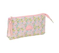 Portatodo Escolar VMB Pink Flowers, Triple Acordeón