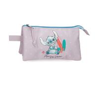 Joumma Disney from Hawaii Estuche Triple Rosa 22x12x5 cm Poliéster