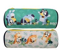 Estuche Cilindrico 22cm, Portatodo con Cremalleras 1 Compartimiento, Estuche Escolar para Niño y Niña, Material Escolar, Estuche Infantil, Estuche cilindrico Bluey 22cm, Dibujo en dos lados, 1 Estuche