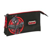 Safta MILES MORALES - Portatodo Triple, Estuche Infantil, Estuche Niño, Ideal para Niños en Edad Escolar, Cómodo y Versátil, Calidad y Resistencia, 22x3x12 cm