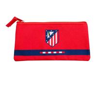 Portatodo Plano Atlético de Madrid Oficial | Estuche Escolar con Cremallera | Diseño Escudo Rojiblanco | Producto Licenciado del Club | Papelería para Colegio, Oficina y Regalo a Aficionados Colchoner