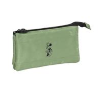 MINNIE MOUSE Mint Shadow - Portatodo Triple, Estuche Infantil, Estuche Niño, Ideal para Niños de 5 a 14 Años, Cómodo y Versátil, Calidad y Resistencia, 22x3x12 cm, Color Verde militar