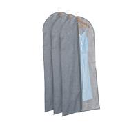 Relaxdays Portatrajes de 135 x 58 cm en set de 3 transparente,gris