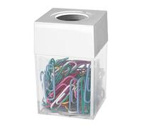 Portatrombo Magnético - Dispensador De Clip Con Tapa Magnética | Escritorio Del Dispensador De Trombón | Escritorio Transparente Del Soporte De Papel | Dispensador De Papel Para Accesorios De Org