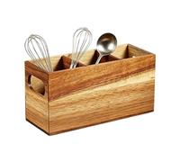 Portautensilios de madera Extra grande con 3 compartimentos para gadgets de
