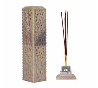Portavarillas de incienso de piedra hecho a mano | Quemador de torre largo único tamaño king | Alcanfor - Vela de té - Dhoop Batti - Portavelas para yoga, meditación y decoración del hogar. (Elefante)