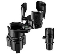 Portavasos 2 en 1 con base ajustable para la mayoría de los coches, color negro