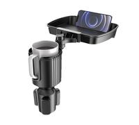 Portavasos ajustable para automóvil: bandeja extensora giratoria, construcción compacta y robusta, diseño de ajuste rápido, uso multipropósito | Soporte bebidas teléfono en el automóvil camiones, auto