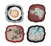 Portavasos - Antideslizante Absorbentes 4 Piezas | Accesorios Rústicos Estéticos Para Hogar Cocina Oficina Momentos Café Raduni