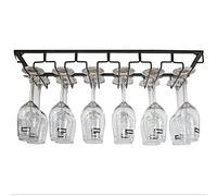 Portavasos colgante - Soporte de cristal para pie con 6 filas - Soporte para vasos para almacenamiento de 12 - 18 copas de vino (1)