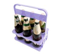 Portavasos con asa y puerta de 6 tazas portátiles para bebidas a Go | Bandeja de bebidas plegables para acampar, jardín, hogar, catering, fiestas al aire libre, organizador de bebidas ligeras para la