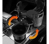 Portavasos de agua de doble capa montado en el coche con diseño ajustable de 1 a 2 división y base antideslizante para un mejor almacenamiento y estabilidad (fibra de carbono)