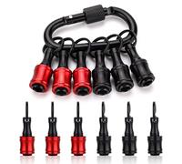 Portavasos de brocas destornillador aleación aluminio con mango hexagonal 1 4 pulgada Extensión Adaptador tornillo taladro Llavero Portátil hebilla bloqueo para controladores eléctricos manuales Conve