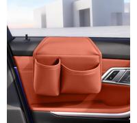 Portavasos de cuero para puerta de coche para ventana, organizador de boca | Organizador universal de cuero para bebidas y teléfono, bolsillo de almacenamiento para puerta de coche, anticaída