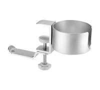 Portavasos de Escritorio 2 en 1, Soporte Giratorio de 360 Grados Debajo la Abrazadera Escritorio (Plata)