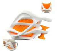 Portavasos de escritorio impreso en 3D, portavasos de escritorio de doble capa con tornillos en el soporte para escritorio, posavasos divertido de Navidad, para acción de gracias. (Orange)