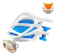 Portavasos de escritorio impreso en 3D, portavasos de escritorio de doble capa con tornillos en el soporte para escritorio, posavasos divertido de Navidad, para acción de gracias. (Blue)