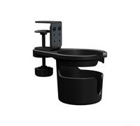 Portavasos de escritorio para mesas de oficina con un diseño giratorio y altura ajustable con estante lateral para mayor comodidad de almacenamiento