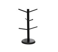 Portavasos de madera con forma de árbol con 6 varillas giratorias, soporte para tazas, elegante soporte de almacenamiento para tazas, estante multiusos para colgar