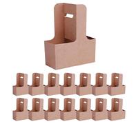 Portavasos De Papel Kraft,Papel Kraft Portavasos,Portavasos de Té con Leche Marrón Claro,Base Bandeja para Café con Asa,Adecuado para Llevar Café, Bebidas, Leche, Té,Jugo y Otras Bebidas,15 Piezas