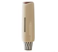 Portavasos de papel montado en la pared para vasos desechables, estante de almacenamiento con tapa, instalación sin taladro, compacto para espacios pequeños (marrón)