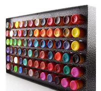 portavasos de tinta de tatuajes Estante de pigmento de tatuaje de hierro de 78 agujeros Soportes de exhibición de tinta de tatuaje Soporte Negro Barniz para hornear Estante de tinta de tatuaje