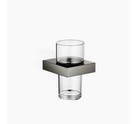 Portavasos Dornbracht con vaso de cristal, modelo de pared, 83400780-19, Color: Cromo oscuro