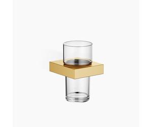 Portavasos Dornbracht con vaso de cristal, modelo de pared, 83400780-28, Color: latón cepillado
