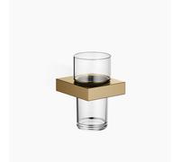 Portavasos Dornbracht con vaso de cristal, modelo de pared, 83400780-39, Color: Latón oscuro cepillado