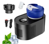 Portavasos Enfriador Para Coche 300ml, Calentador Y Enfriador Inteligente 12V Con Pantalla LCD, Calentamiento Y Enfriamiento Rápido, Para Café Leche Zumo Y Viajes black