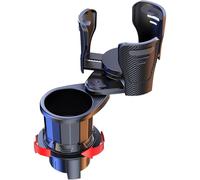 Portavasos fijo universal para coche - Portavasos extensible 2 en 1 con base giratoria de 360 - Negro