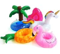 Portavasos inflables para bañera de hidromasaje, 5 Piezas flotantes para Bebidas, Soporte para Bebidas de Unicornio Flamenco para Piscina