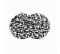 Portavasos para automóvil, paquete de 2, 7 cm, antideslizante, a prueba de golpes, con diseño de diamantes de imitación brillantes para decoración interior de coche, oficina, barco (blanco)