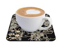 Portavasos para Bebidas,Base para Taza Antideslizante con Diseño De Placa De Circuito | Portavasos De Fibra De Vidrio Creativos para Mesa - para Café Bar Escritorio Hogar Cocina Comedor Dormitorio