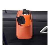Portavasos para coche, papelera, bolsa de almacenamiento de cuero | Organizador de puerta de coche para SUV, RV, remolque, tractor, vehículo automotriz y camión