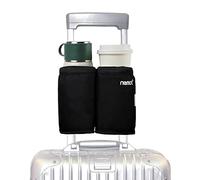 Portavasos para Maleta,Soporte Plegable para Bebidas y Accesorios de Viaje,Compatible con la Mayoría de Maletas con Ruedas,Regalo Ideal para Viajeros Frecuentes Negro