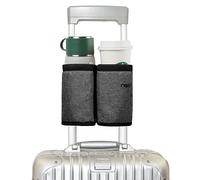 Portavasos para Maleta,Soporte Plegable para Bebidas y Accesorios de Viaje,Compatible con la Mayoría de Maletas con Ruedas,Regalo Ideal para Viajeros Frecuentes Gris