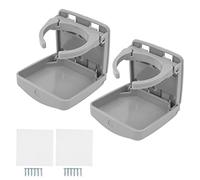 Portavasos Plegable para Coche, Paquete de 2 portavasos para Puerta de vehículo con Tornillos para Barco, SUV Marino, Ajustable, Negro (HF PA) (Gris (HF-PAG))