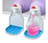 Portavasos plegable para detergente con bandeja de goteo, juego de 2 unidades, práctico colector de gotas para detergente y suavizante, estable, ahorra espacio y es fácil de limpiar