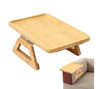 Portavasos Sofá Organizador Plegable de Madera Antideslizante reposabrazos | Soporte Portavasos para Sofá Bebida, Comida, Desayuno, , Cama, Mesita de , Sala de Estar Madera natural