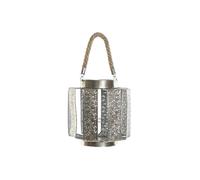 PORTAVELA METAL CUERDA 21X21X23 PLATEADO