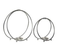 PORTAVELA SET 2 METAL 38X16X39 PLATEADO