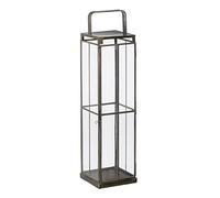 Portavelas 16 x 16 x 64 cm Cristal Dorado Metal