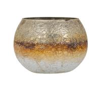 Portavelas 18 x 18 x 14 cm Cristal Gris Blanco